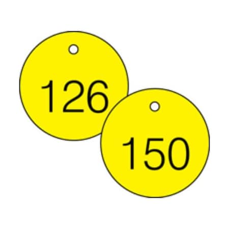 Accuform Engraved Numbered Tags, HS-Laminate, 3 in W, 25 PK TDG366YL